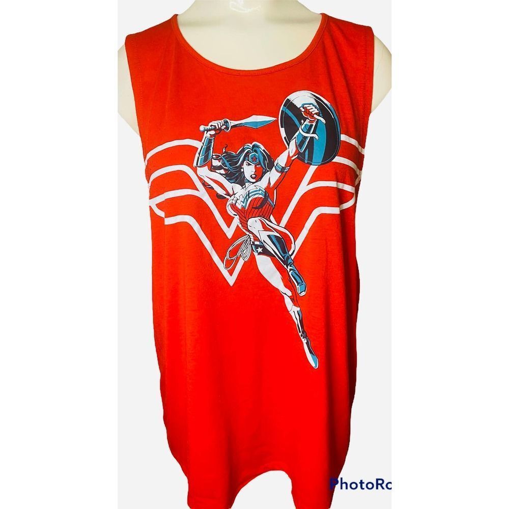 DC Comics Womens Red Wonder Woman Tank Cut Out Back